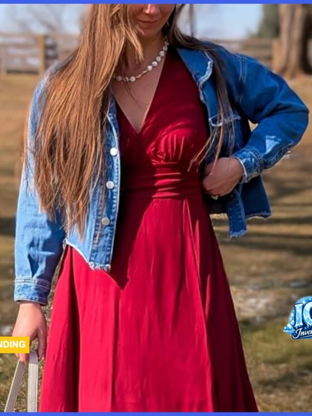 Distressed Frayed Ripped Denim Jacket with Button Closure Pockets - Picture 6 of 7